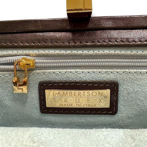 Italian Leather Clutch Bag – Gold Hardware, Quiet Luxury, Made in Italy, Brown - Picture 3 of 14